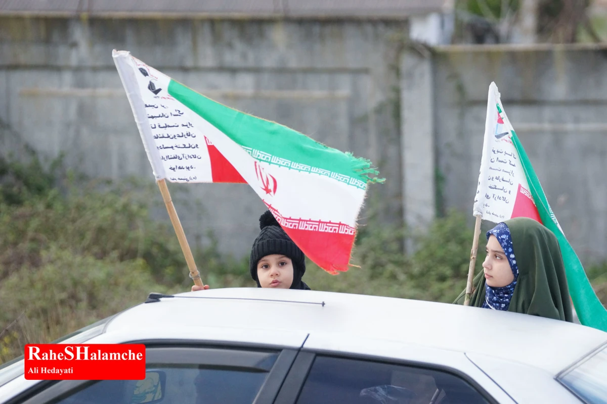 رژه خودرویی مردم بندپی بابل در حمایت از آرمان‌های رهبر شهید +تصاویر 