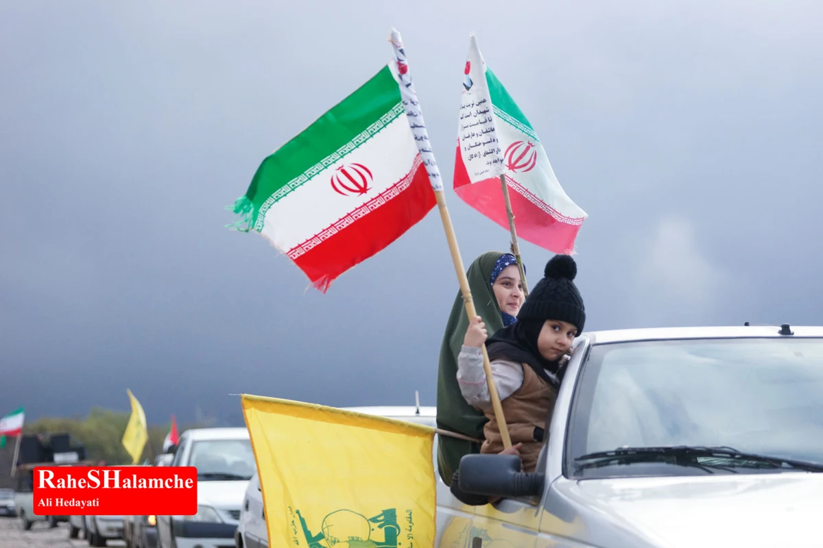 رژه خودرویی مردم بندپی بابل در حمایت از آرمان‌های رهبر شهید +تصاویر 