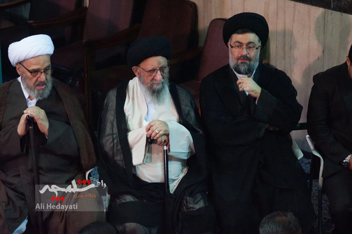 چه کسانی در مراسم ختم مادر همسر سیدحسن خمینی حضور داشتند؟ +تصاویر
