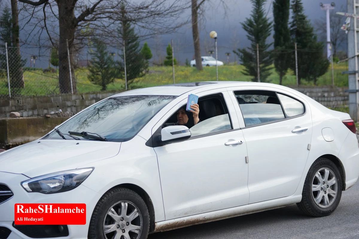 رژه خودرویی مردم بندپی بابل در حمایت از آرمان‌های رهبر شهید +تصاویر 