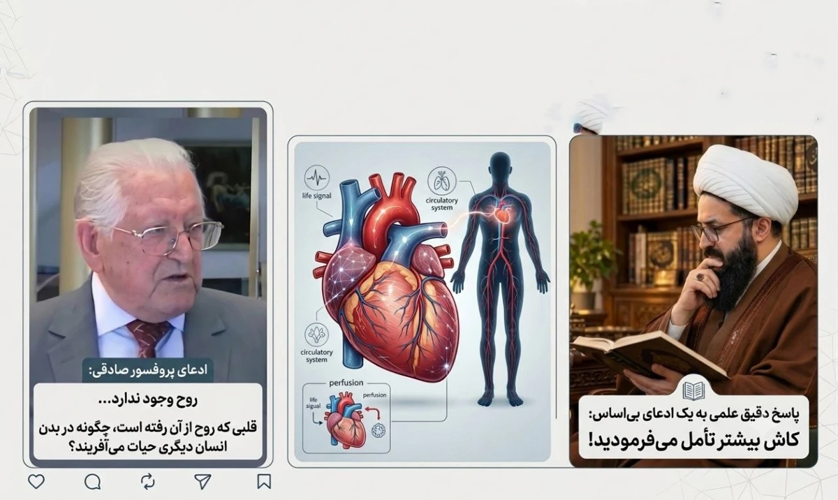 نقد علمی استاد امیری سوادکوهی نسبت به نظریه پروفسور صادقی درباره قلب و روح