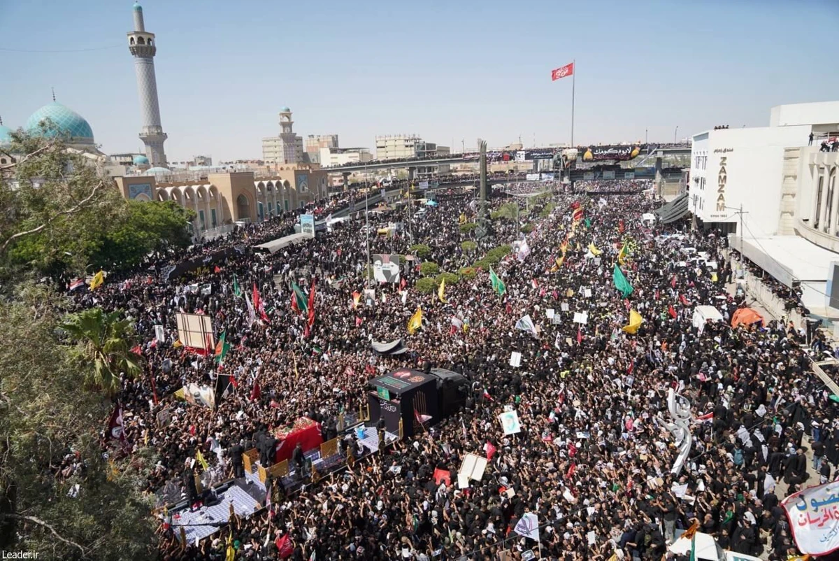 تشییع باشکوه رهبر شهید ایران در نجف اشرف +تصاویر