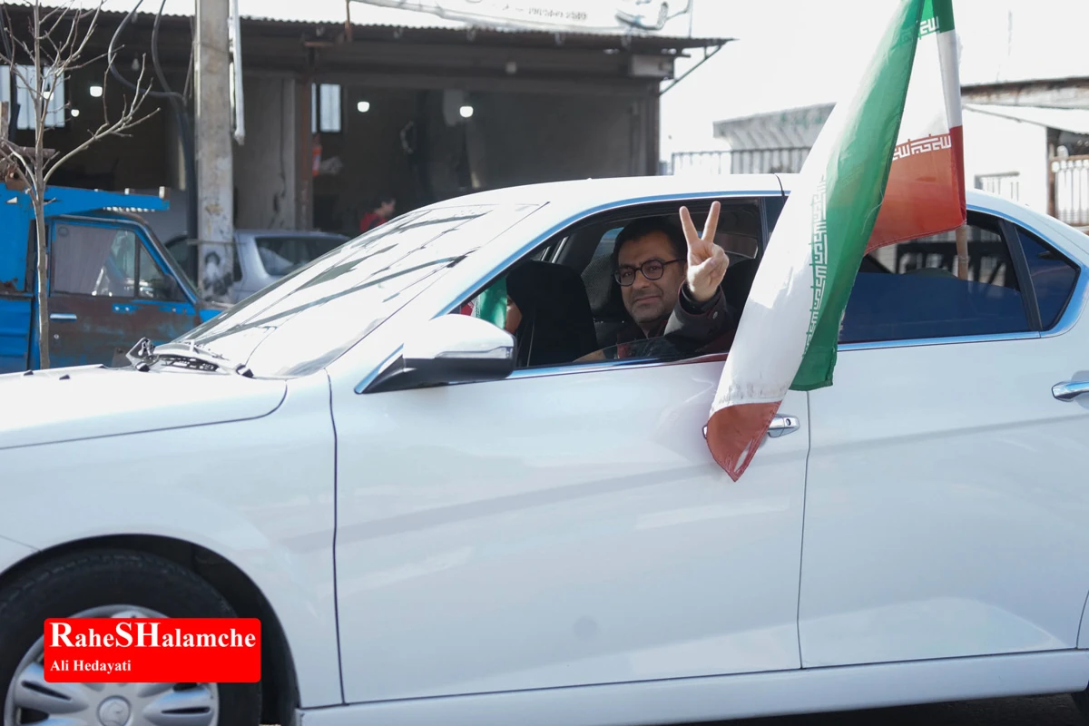 رژه خودرویی مردم بندپی بابل در حمایت از آرمان‌های رهبر شهید +تصاویر 