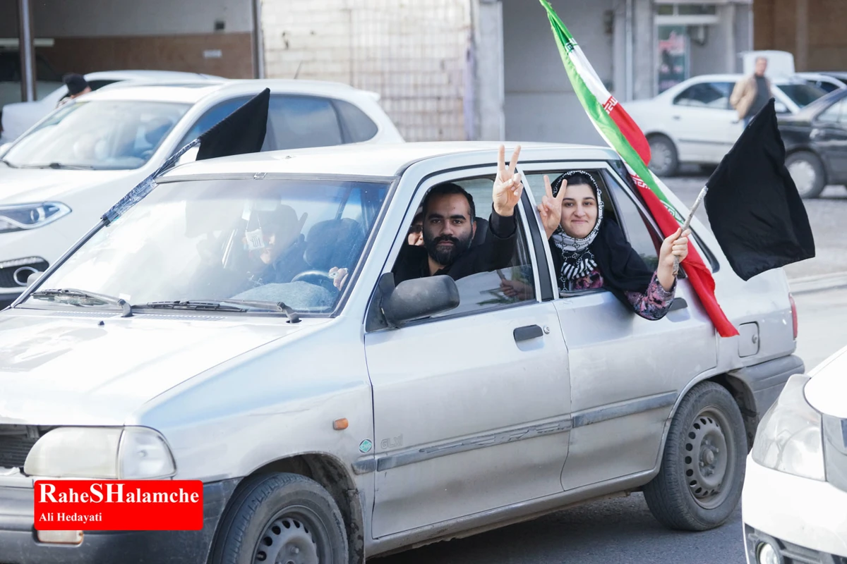 رژه خودرویی مردم بندپی بابل در حمایت از آرمان‌های رهبر شهید +تصاویر 
